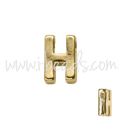 Kjøp Gylden bokstav H perle 7x6 mm (1)