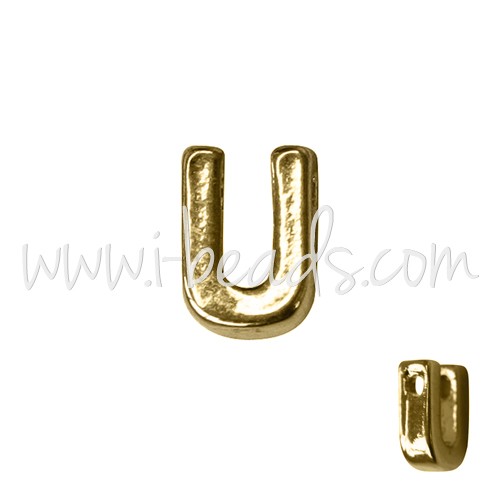 Kjøp Gylden bokstav U-perle 7x6 mm (1)