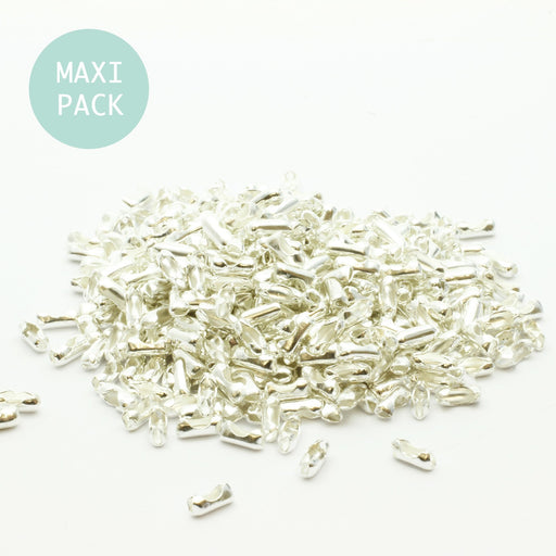 Kjøp MAXI PACK x500 sølvkule kjedelås koblinger 1 mm til 1,5 mm - masse 500 koblinger
