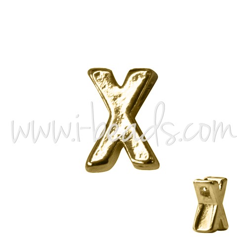 Kjøp Gylden bokstav X perle 7x6 mm (1)