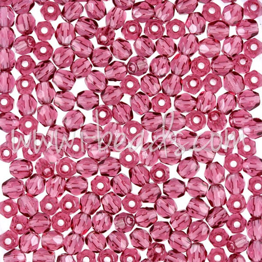 Kjøp Fuchsia bohemfasetterte perler 3 mm (50)