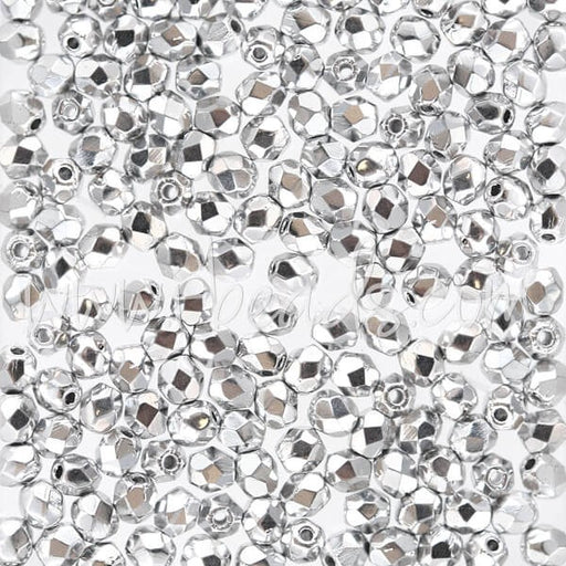 Kjøp Bohemske fasetterte perler i sølv 3 mm (50)