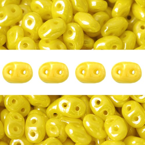 Kjøp Super Duo Beads 2,5x5 mm glans, ugjennomsiktig gul (10 g)