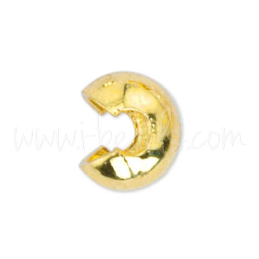 Kjøp 20 gull metall knuse perle dekker 3 mm (1)
