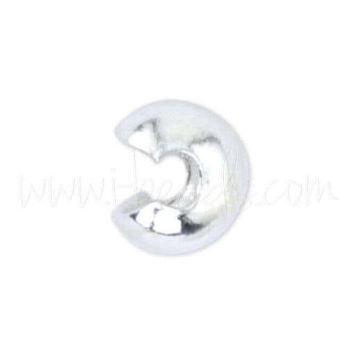 Kjøp 20 Sølv metall knuse perle dekker 3mm (1)