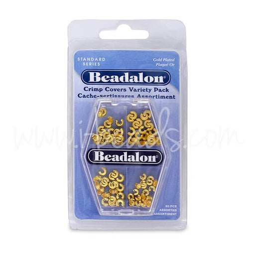 Kjøp Sortiment av Beadalon gull metall crush perle dekker 80 stykker (1)