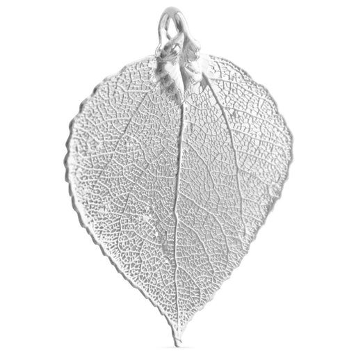Kjøp Ekte 925 sølv galvanisert osp blad anheng 50mm (1)