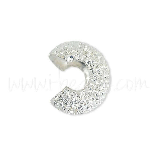 Kjøp 14 Sølv metall glitter crush perle dekker 4mm (1)