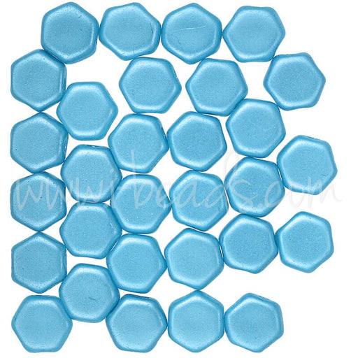 Kjøp Honeycomb perler 6 mm pastell aqua (30)