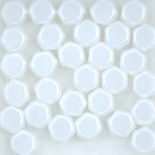 Kjøp Honeycomb perler 6 mm pastellhvite (30)