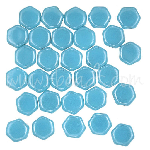 Kjøp Honeycomb perler 6 mm blå turkis skimmer (30)
