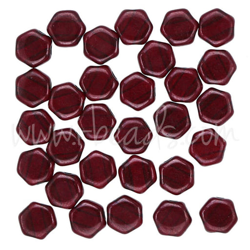 Kjøp Honeycomb perler 6 mm rubinrød vin (30)