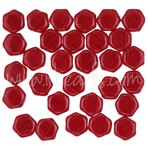 Kjøp Honeycomb perler 6 mm gjennomsiktig rubin (30)