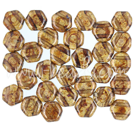 Kjøp Honeycomb perler 6 mm topas bronse picassso (30)