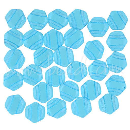 Kjøp Honeycomb perler 6 mm aqua transparent (30)