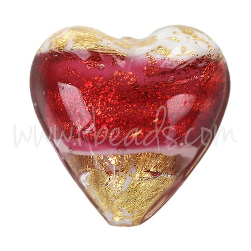 Kjøp Murano perle rosa og gull hjerte 20mm (1)