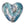 Detaljhandel Murano perle blå og sølv hjerte 20mm (1)