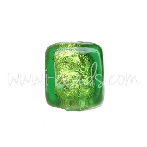 Kjøp Murano perleterning grønn og gull 6 mm (1)
