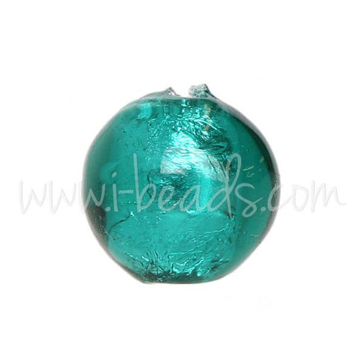 Kjøp Smaragd og sølv rund Murano perle 8 mm (1)