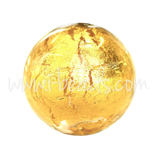 Kjøp Murano rund krystall og gullperle 12 mm (1)