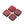 Detaljhandel Firkantede bohemske glassperler med rød stjerne og picasso 10 mm (4)