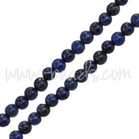 Kjøp Runde Lapis Lazulis perler 4 mm på snor (1)