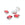 Detaljhandel sett rhinestone perler x5 røde rektangler 14x10mm for å sy eller lime - Glass rhinestones