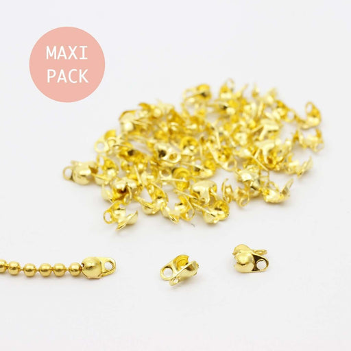 Kjøp 50 korker for 1,2 og 1,5 mm gullkulekjede - MAXI PACK - funn om smykker