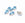 Detaljhandel 5 rhinestone perler satt med vannblå dråper 13x8x5,5 mm, Hull: 1 mm for å sy eller lime - Akryl rhinestones