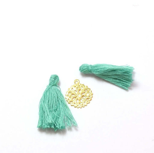 Kjøp 2 VIF mandelgrønne pomponger 2,5 -3 cm - for smykker, sying eller dekorasjon