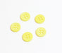Creez boutons jaune ronds x5 uni en résine 11mm à coudre 4 trous