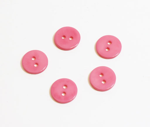 Kjøp x5 fancy runde fuchsia rosa knapper - 11 mm - til å sy
