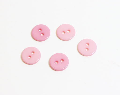 Kjøp x5 fancy runde rosa knapper - 11mm - til å sy