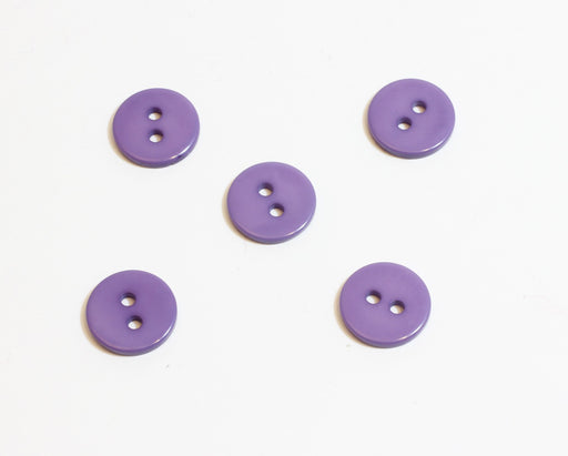 Kjøp x5 fancy runde lilla knapper - 11 mm - til å sy