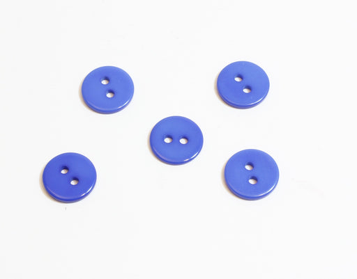 Kjøp x5 blå runde fancy knapper - 11mm - for å sy