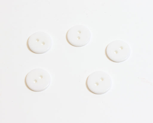 Kjøp x5 hvite runde fancy knapper - 11mm - for å sy