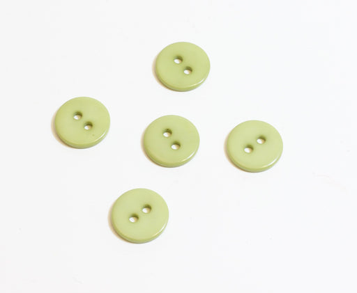 Kjøp x5 fancy runde kakigrønne knapper - 11 mm - til å sy