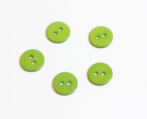 Kjøp x5 grønne runde fancy knapper - 11mm - for å sy