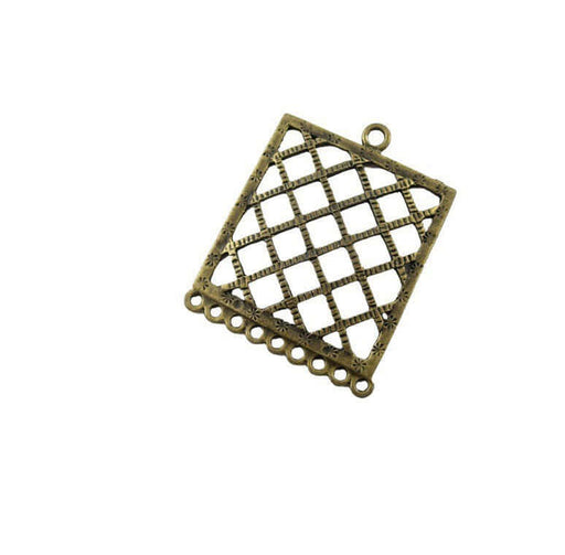 Kjøp 1 firkantet bronse anheng 44 mm lang, 34,5 mm bredde, 2 mm tykkelse, hull: 3 mm for halskjede.