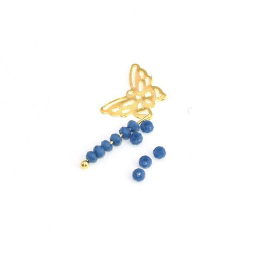 Kjøp 10 fasetterte petroleumsblå perler i imitert jadeglass 3x2mm