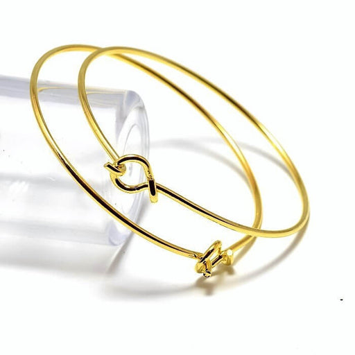 Kjøp 2 armbånd i gullbelagt messing 60 mm diameter 2 mm justerbar tykkelse for å tilpasse for alle håndledd