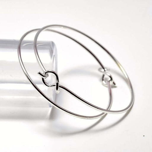 Kjøp 2 sølvbelagte messingkrok armbånd armbånd 60 mm diameter 2 mm justerbar tykkelse for å tilpasse
