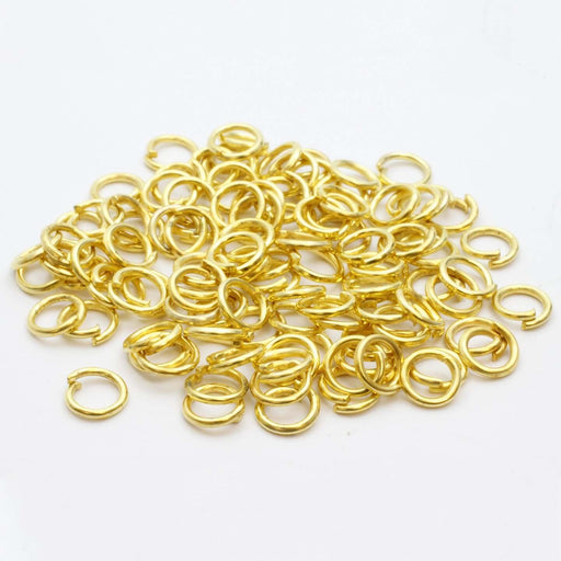 Kjøp 200 åpne gyldne ringer - 5mm - smykkefunn