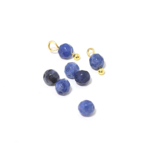Kjøp 5 sodalittperler 4 mm - blå åttekantet geometrisk form forskjellig for hver perle