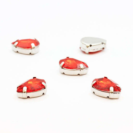 Kjøp 10 rhinestone perler satt med røde dråper 14x10mm for å sy eller lime - Resin rhinestones