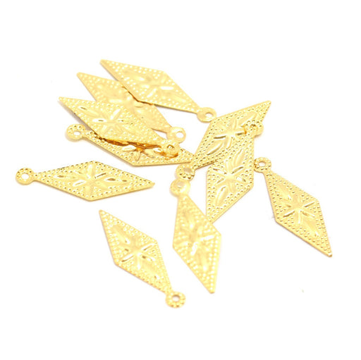 Kjøp gullgraverte diamantsmykker - X 10 i messing - 21X7,5 mm smykkegrunning
