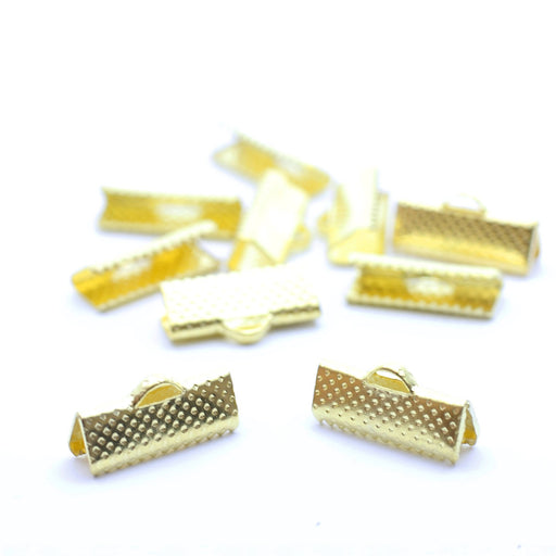 Kjøp gullbåndender 16mm - sett med 10 klospenner