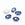 Grossist i rhinestone perler satt med oval prøyssisk blå 10x12mm - x5 enheter - til å sy eller lime - Glass rhinestones