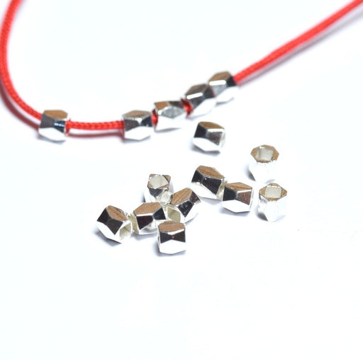 Kjøp X20 åttekantede metalliske messingperler - SØLV 3x2,5 mm - for armbånd halskjede halskjede BO