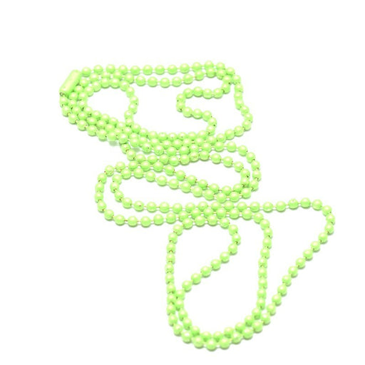 Kjøp ballkjede halskjede x68 cm lys grønn neon stil 1,5 mm - fargerik fancy kjede for sommer halskjede